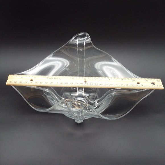 Vintage Duncan & Miller Venetian Clear Glass Bowl Dish Wavy Elegant Candy MCM - Picture 5 of 6